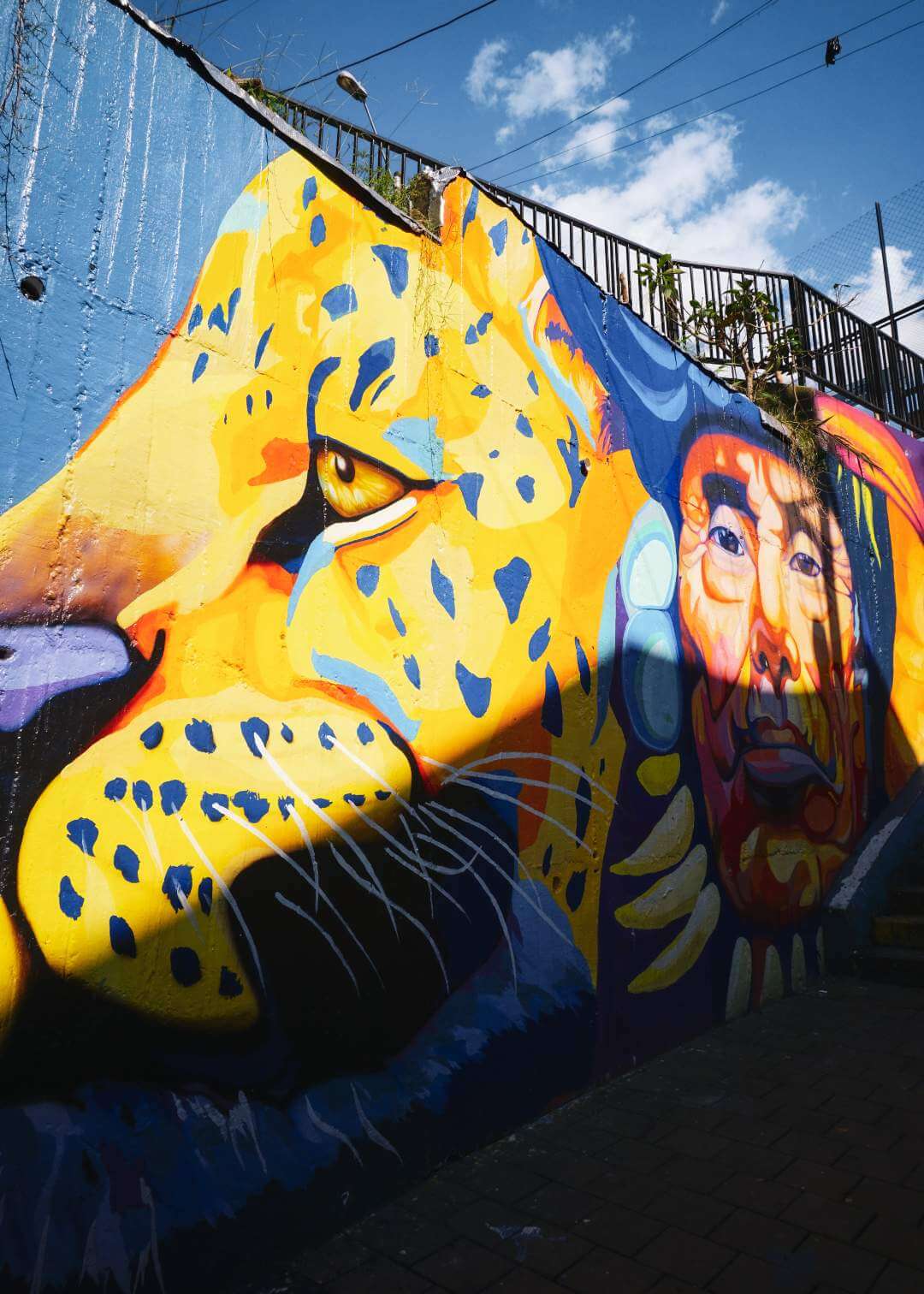 Grafiti de un jaguar en la Comuna 13