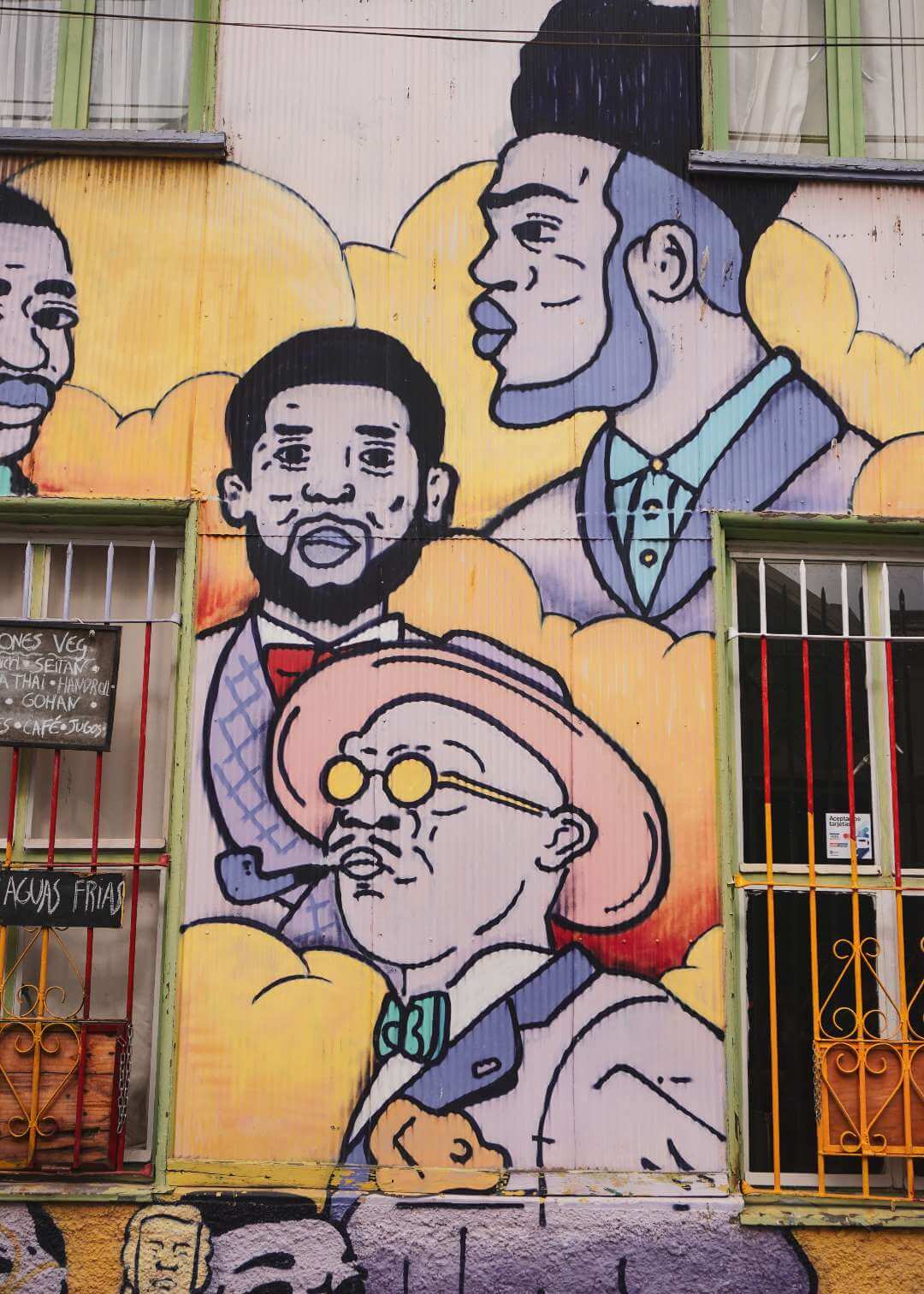 Mural sobre los iconos del jazz