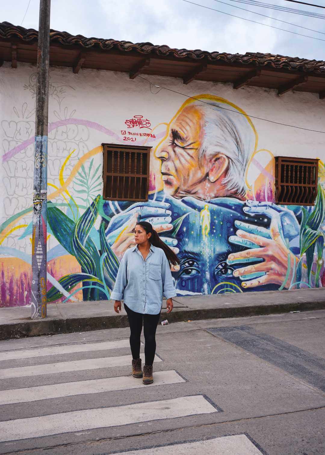 Muralismo en el pueblo de San Agustín Colombia