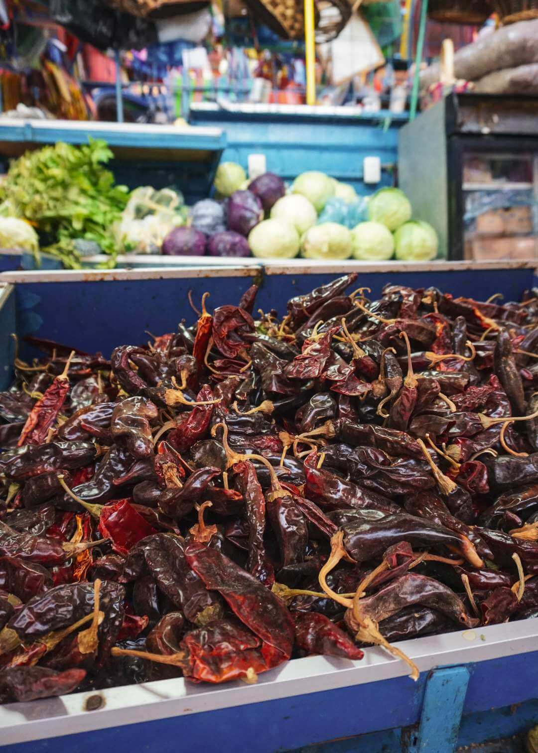 Chiles y verduras en el Mercado Ignacio Allende
