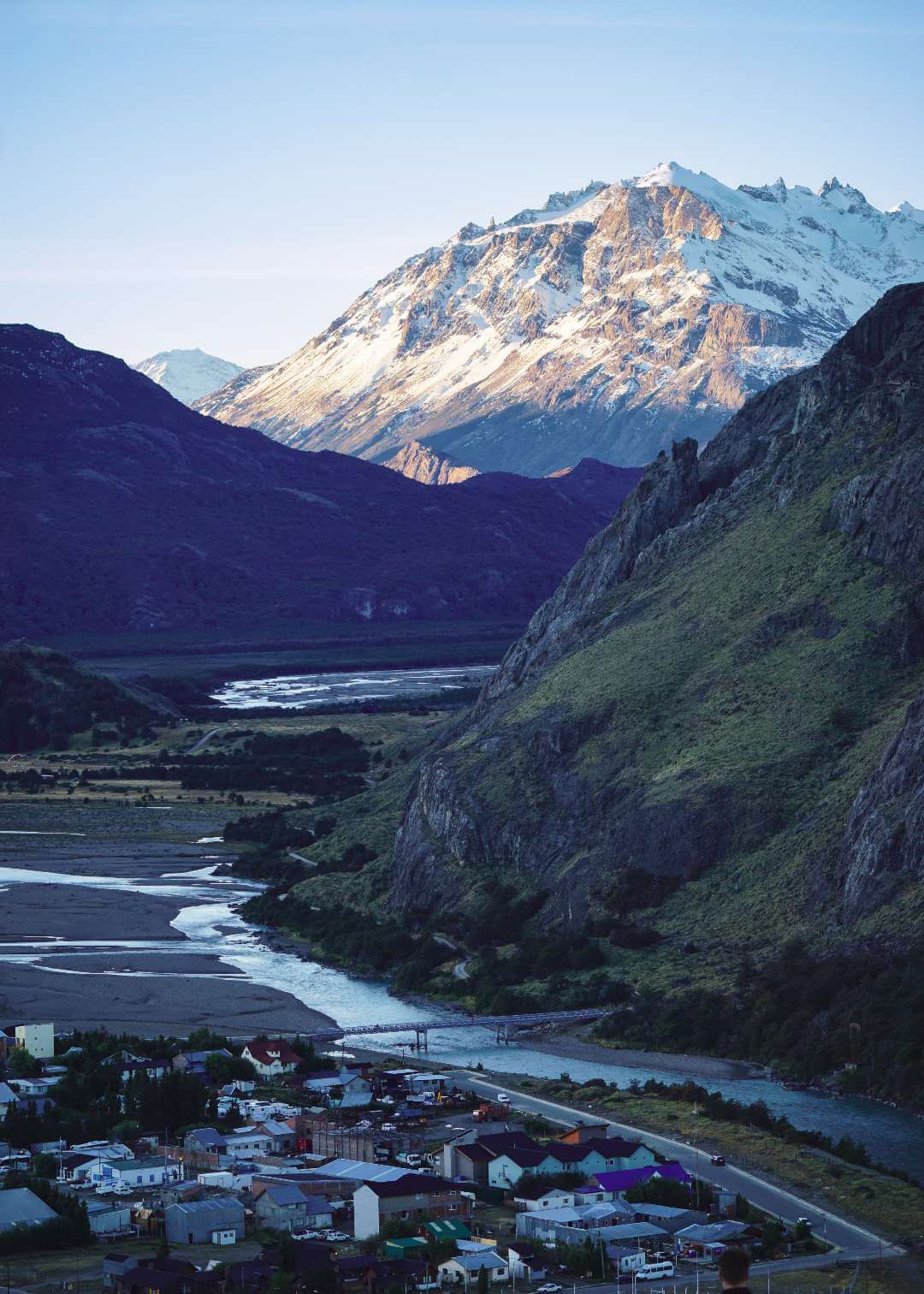 Vista del pueblo de El Chaltén desde Mirador del Cóndor