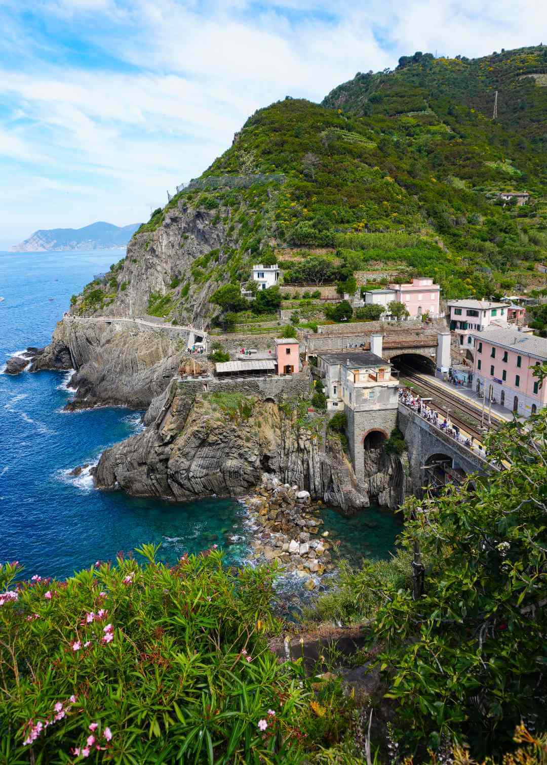 Vista panorámica del tren de Cinque Terre