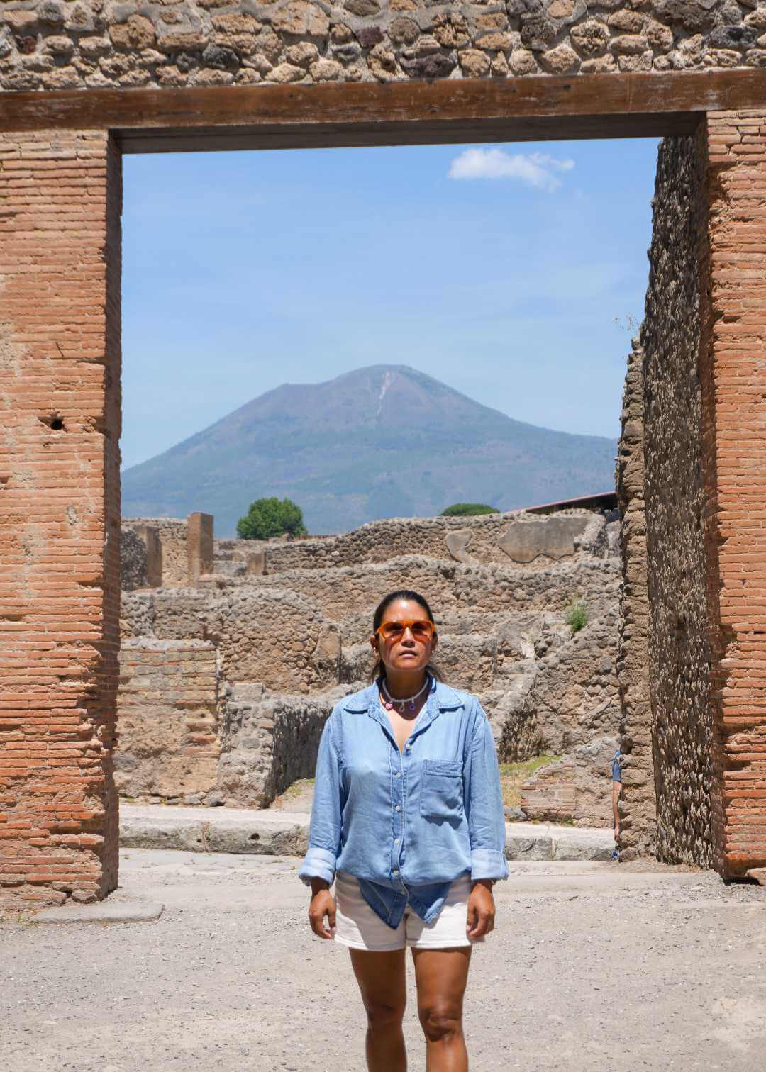 Pompeya y de fondo el Monte Vesubio