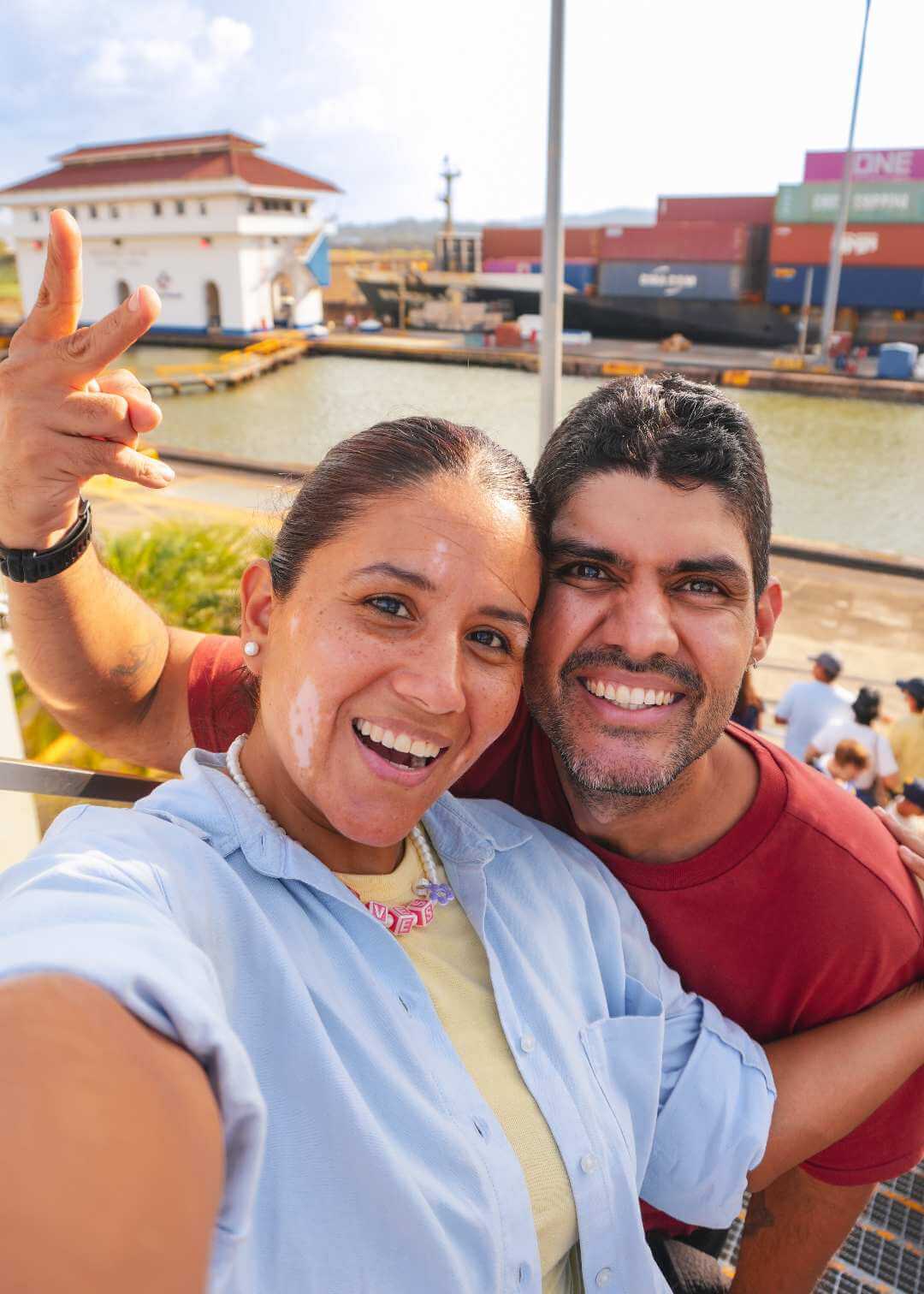 Equipo de Travelgrafía en el Canal de Panamá
