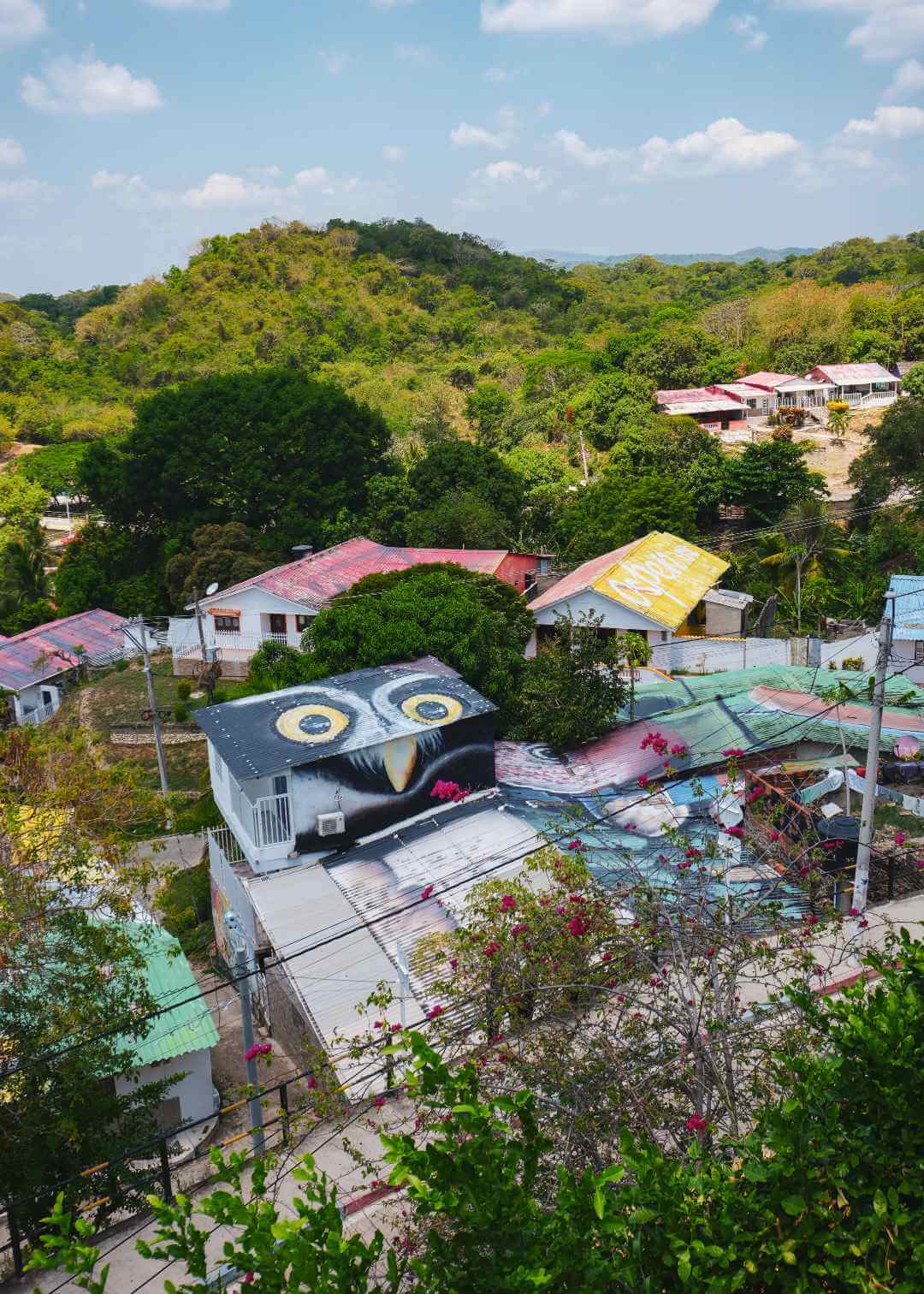 Mural sobre tejados en Usiacurí